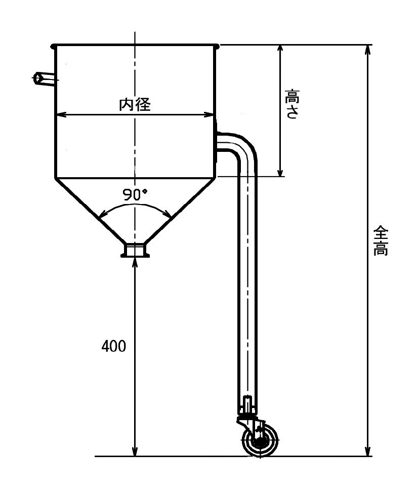 HT90°ホッパータンクCTH | 加藤ステンレス科学株式会社